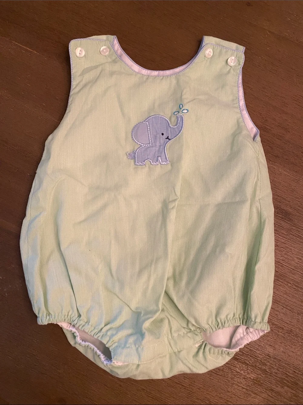 Petit Bebe Vintage Baby Green Elephant Bubble Bubble